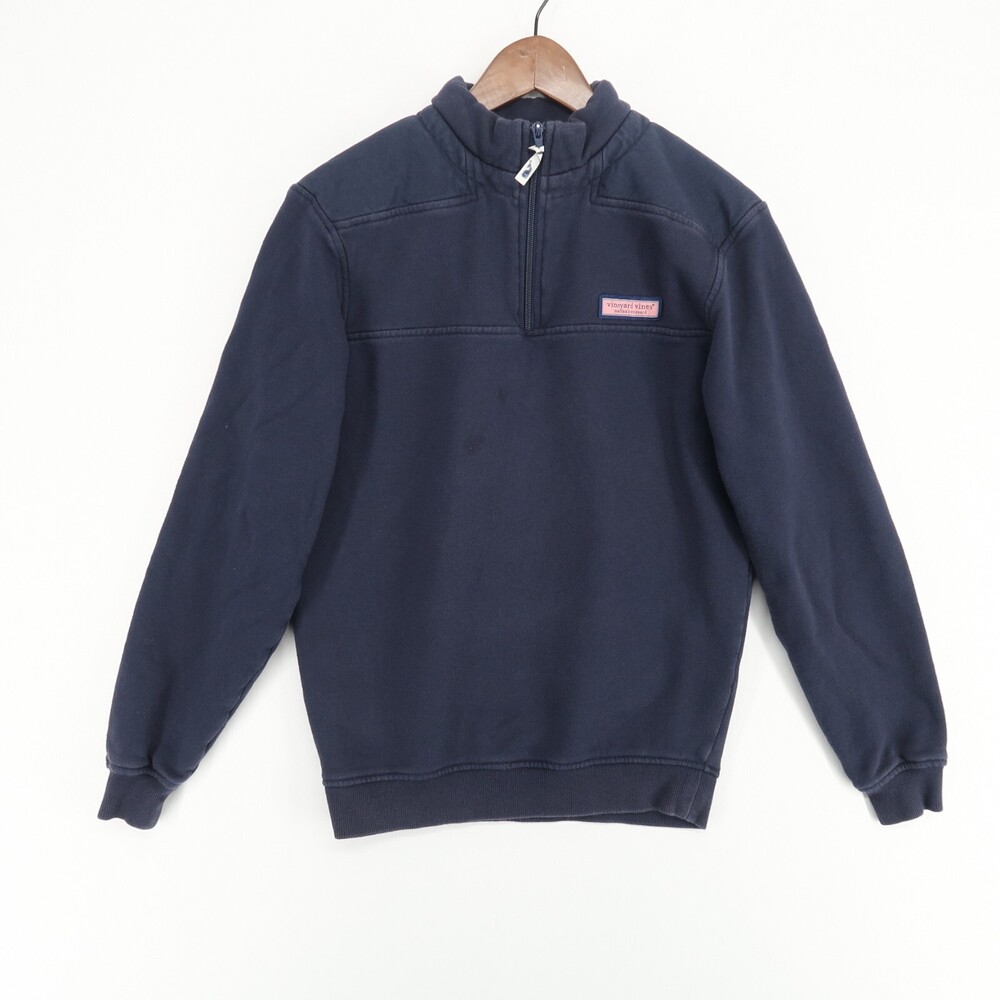 Vineyard Vines Shep Shirt Pullover Mens XS Blue Quarter Zip Cotton Navy Whale
